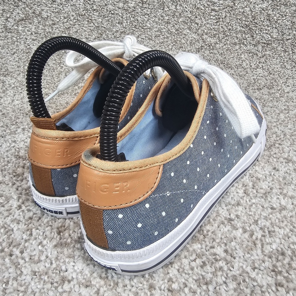 TOMMY HILFIGER Twalovie Casual Sneakers Women's 7 M Blue Polkadots Denim Shoes - Picture 4 of 15
